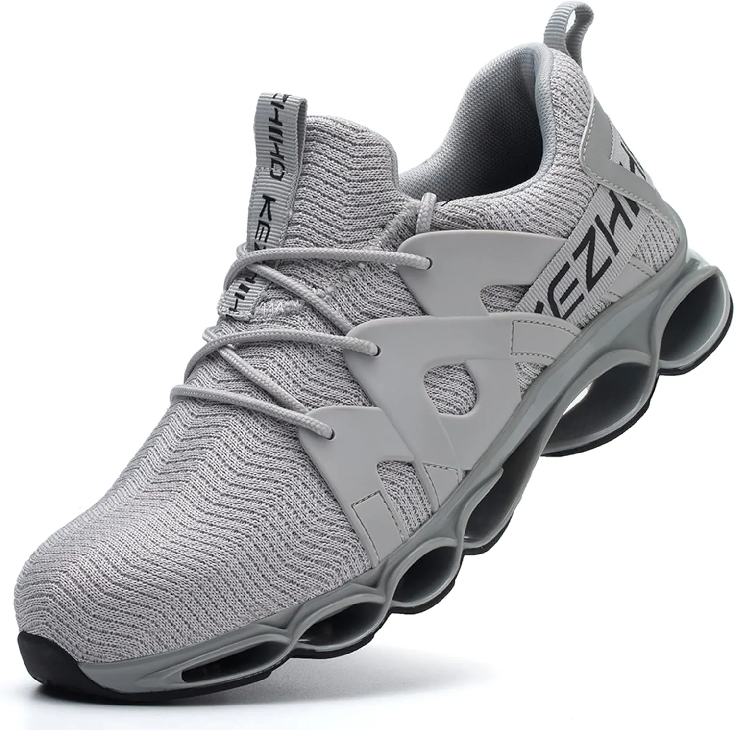 Kezhiho Steel Toe Shoes for Men Women Cushion Comfortable Work Shoes Lightweight Breathable Sneakers Slip Resistant Indestructible Construction Industrial Safety Shoes