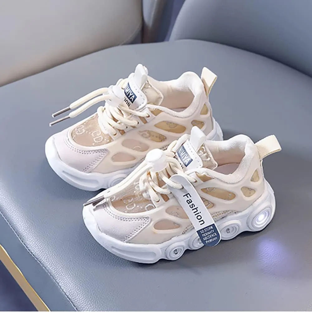 Kids Breathable Mesh Flashing Sneakers Outdoor Led Light Up Shoes for Boys Girls