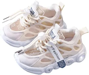 Kids Breathable Mesh Flashing Sneakers Outdoor Led Light Up Shoes for Boys Girls