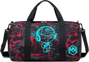 Kids Overnight Duffle Sport Gym Gag with Shoe Compartment & Wet Pocket Luminous Small Sleepover bag Carry on Weekender Travel Tote for Kids Boys Girls