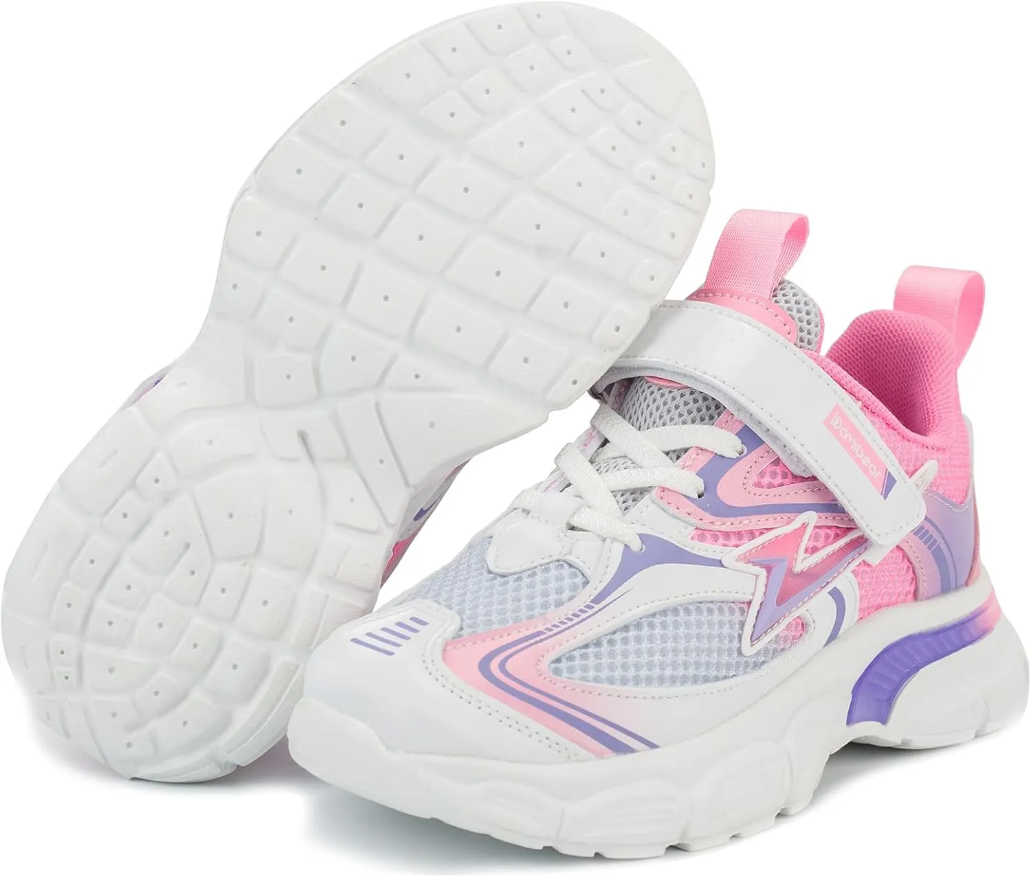 Kids Sneakers for Boys Girls Mesh Breathable Running Shoes Hook and Loop Lightweight Athletic Casual Shoes