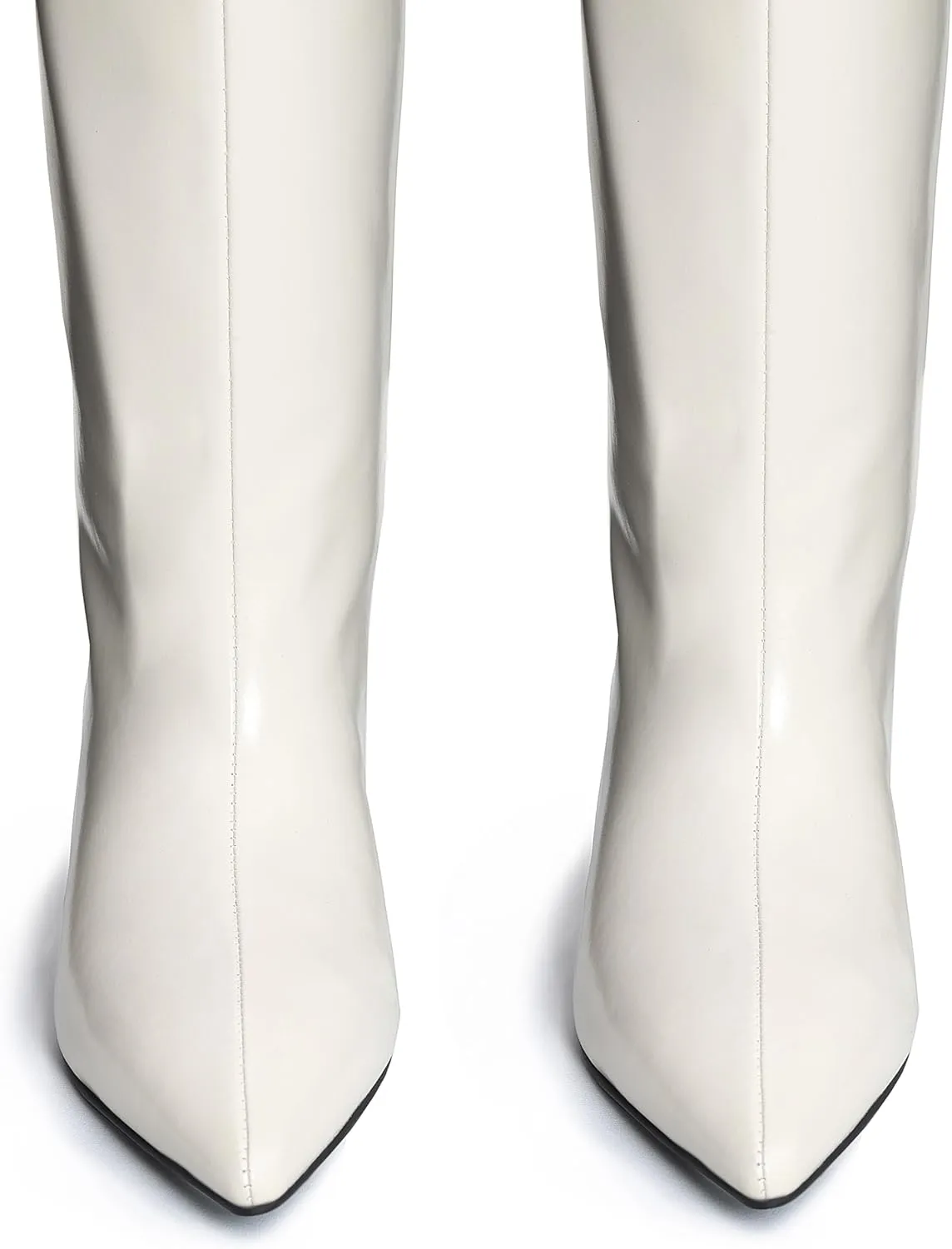 Kitten Heel Knee High Boots for Women, 1.5-in Stiletto Low Heel Long Boots Women Knee High, Womens Pull on Pointed Toe Tall Boots, Below the Knee Boots Faux Leather