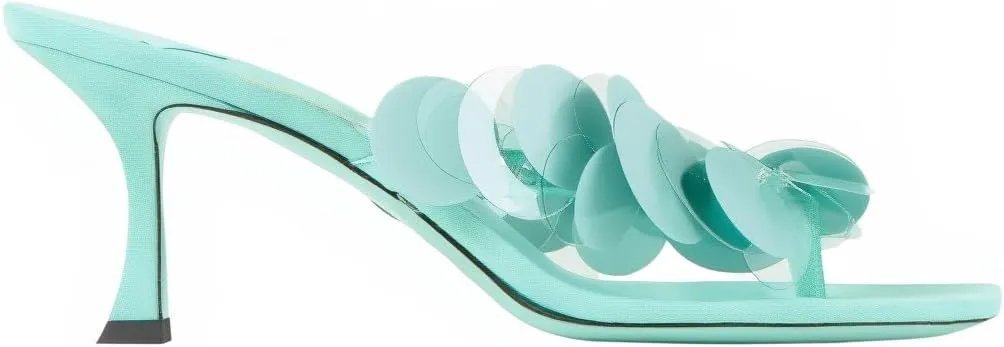 Kitten Heel Sandals for Women with Sequin Detailing Comfortable Slip on Open Toe Flip Flop Heel Thong Sandal Casual Summer Dressy Prom Shoes