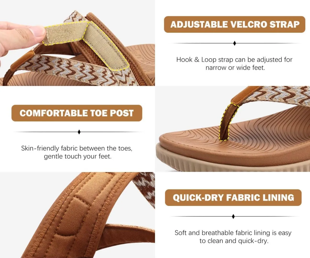 KuaiLu Womens Flip Flops With Arch Support Adjustable Thick Athletic Cushion Recovery Walking Sandals For Woman Ladies Fashion Comfortable Flip-Flop Slides, Water Resistant & Lightweight