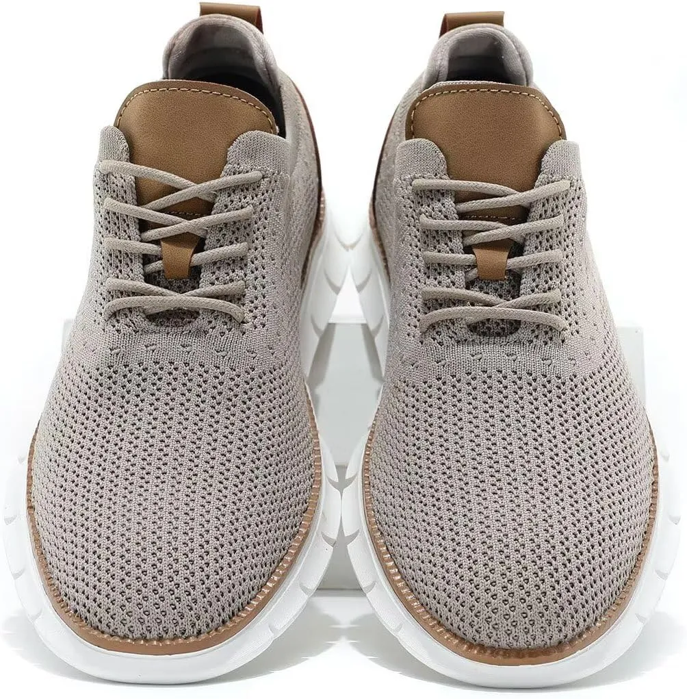 Kundork Men's Casual Dress Shoes Comfort Walking Shoes Mesh Knit Lightweight Breathable Sneakers