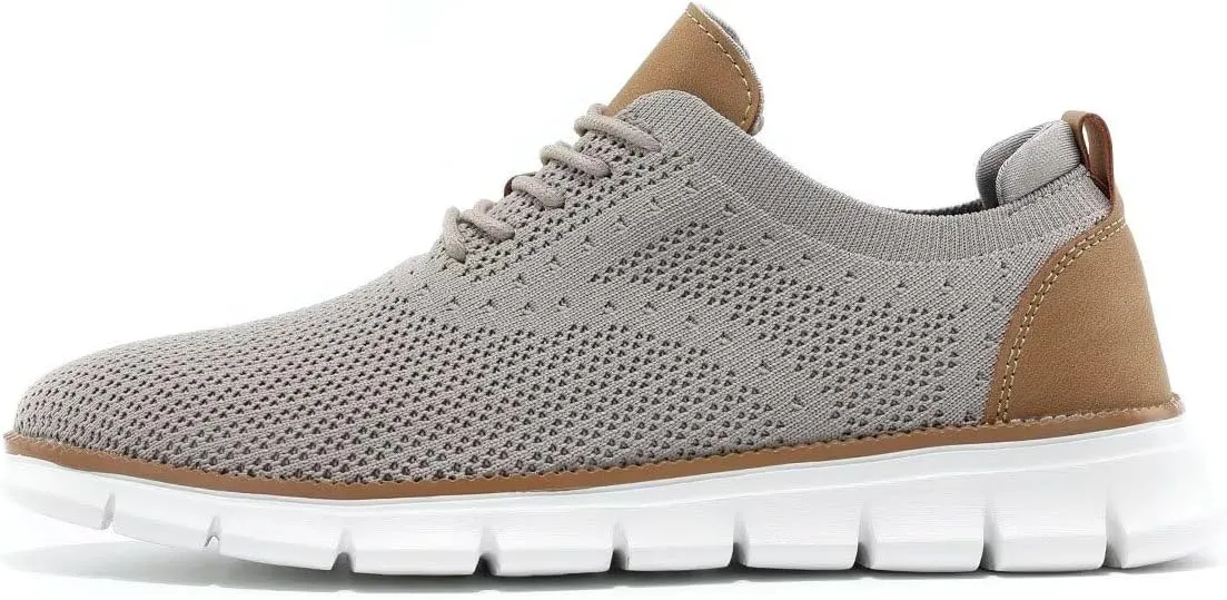 Kundork Men's Casual Dress Shoes Comfort Walking Shoes Mesh Knit Lightweight Breathable Sneakers