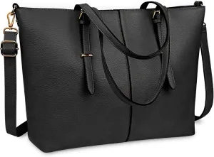 Laptop Tote Bag for Women 15.6 Inch Leather Computer Laptop Bag Office Work Bag