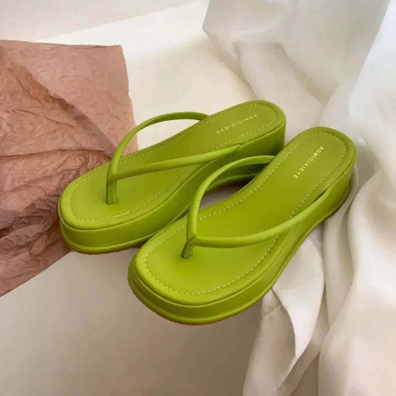 LBSFY  -  2024 Summer Platform Women Flip Flop Slippers Slip on Shoes Ladies Casual Wedges Female Outdoor Party Slides White Sandalias