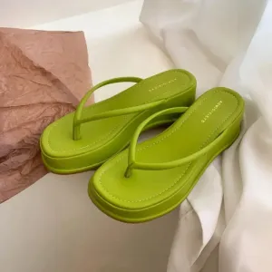 LBSFY  -  2024 Summer Platform Women Flip Flop Slippers Slip on Shoes Ladies Casual Wedges Female Outdoor Party Slides White Sandalias