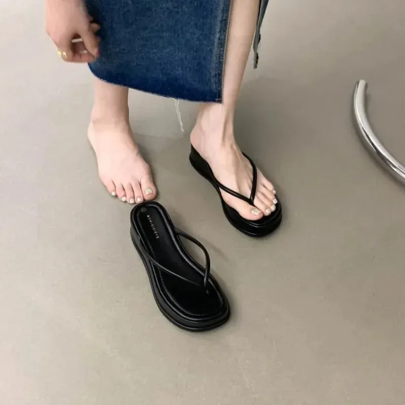 LBSFY  -  2024 Summer Platform Women Flip Flop Slippers Slip on Shoes Ladies Casual Wedges Female Outdoor Party Slides White Sandalias