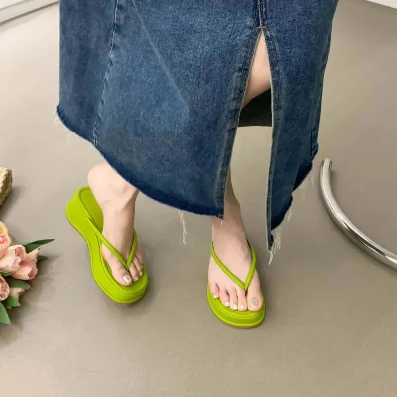 LBSFY  -  2024 Summer Platform Women Flip Flop Slippers Slip on Shoes Ladies Casual Wedges Female Outdoor Party Slides White Sandalias