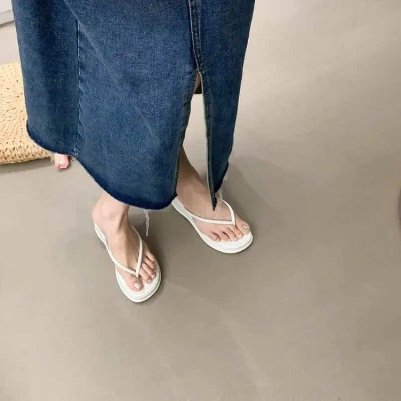LBSFY  -  2024 Summer Platform Women Flip Flop Slippers Slip on Shoes Ladies Casual Wedges Female Outdoor Party Slides White Sandalias