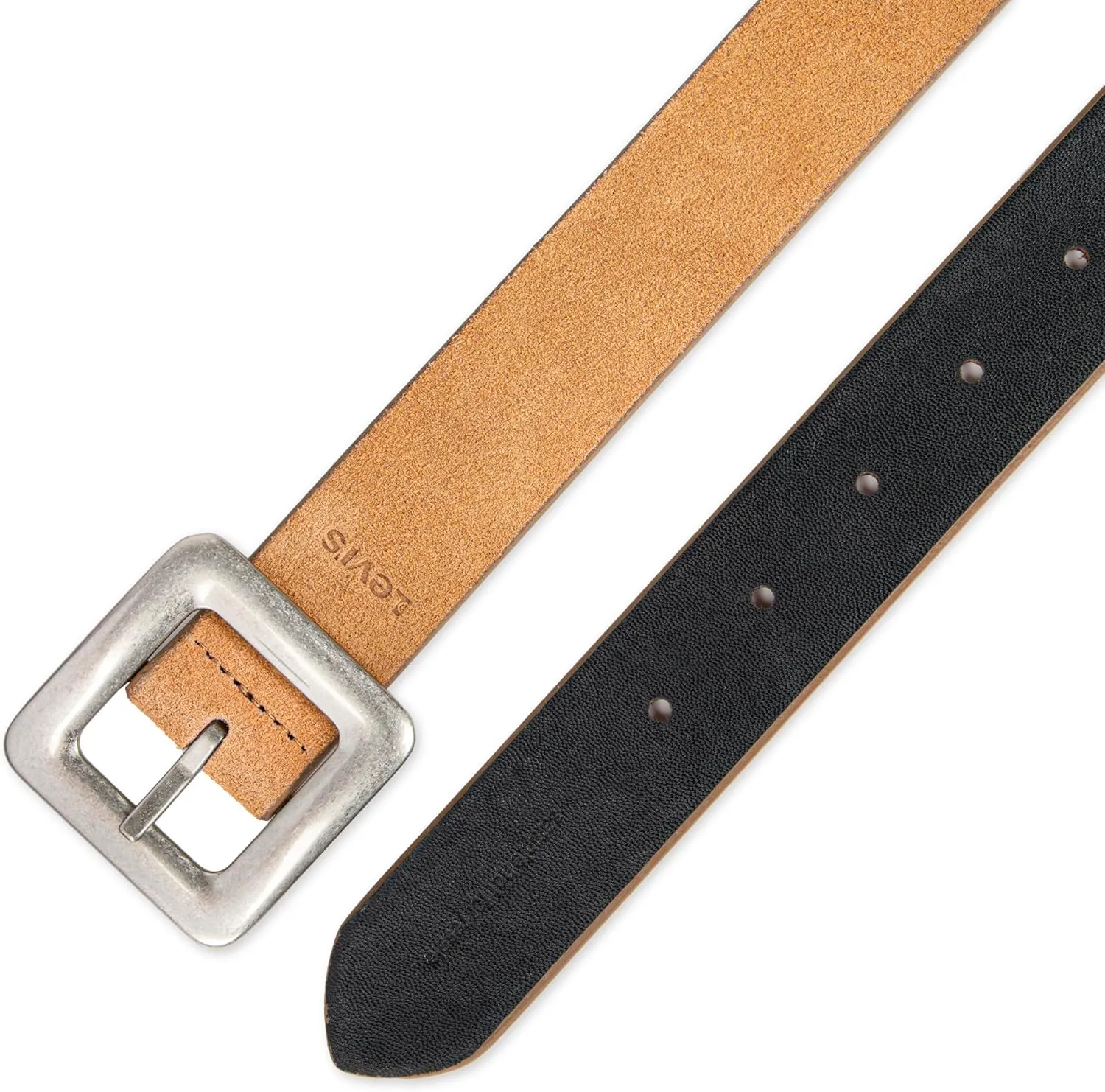 Levi's Women's Two-in-one Reversible Square Statement Buckle Casual Belt
