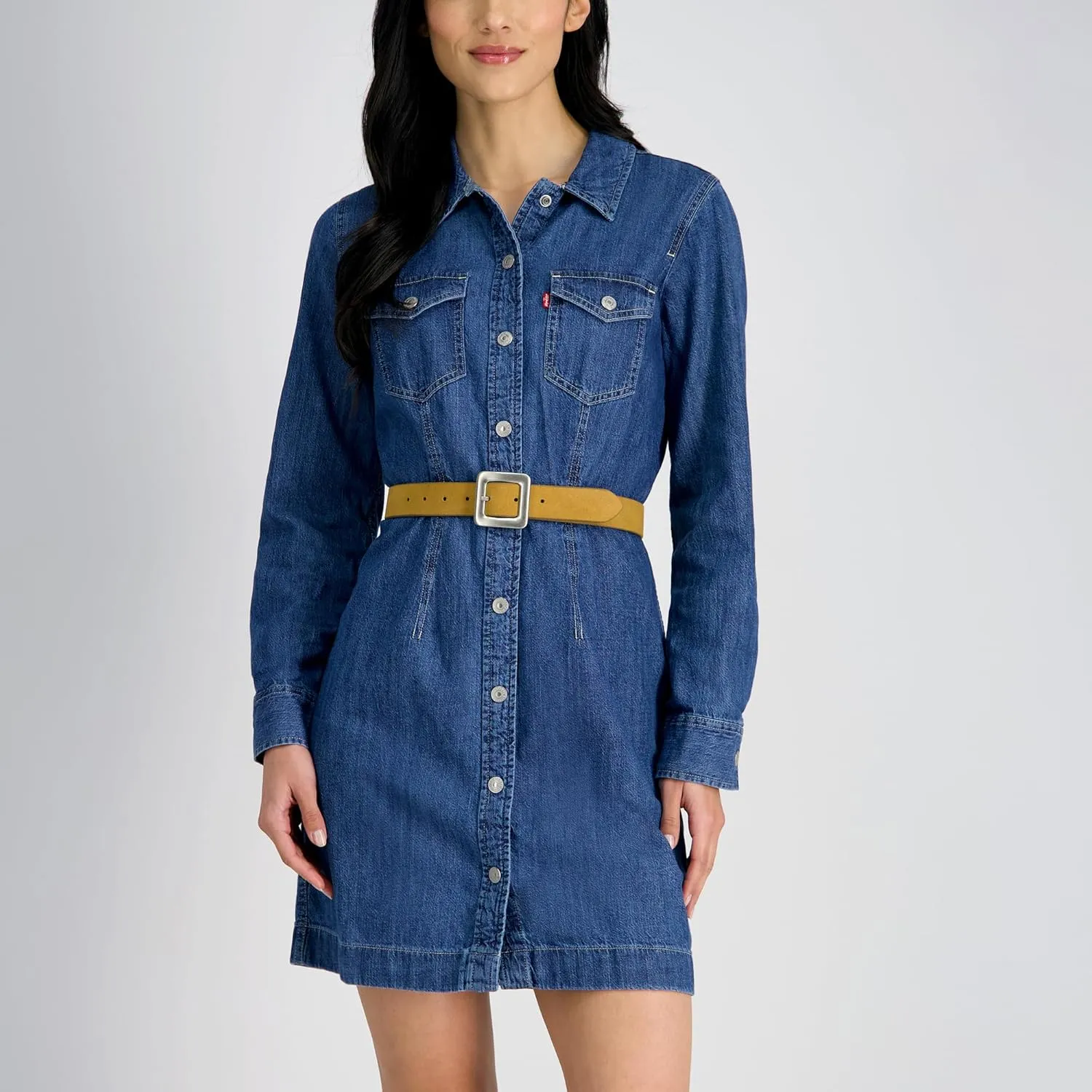 Levi's Women's Two-in-one Reversible Square Statement Buckle Casual Belt