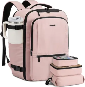 LOVEVOOK Travel Backpack for Women & Men, 40L Large Carry On Backpack Airline Approved, TSA Personal Item Weekender Bag, Water Resistant Laptop Backpack with 3 Packing Cubes for Travel Essentials