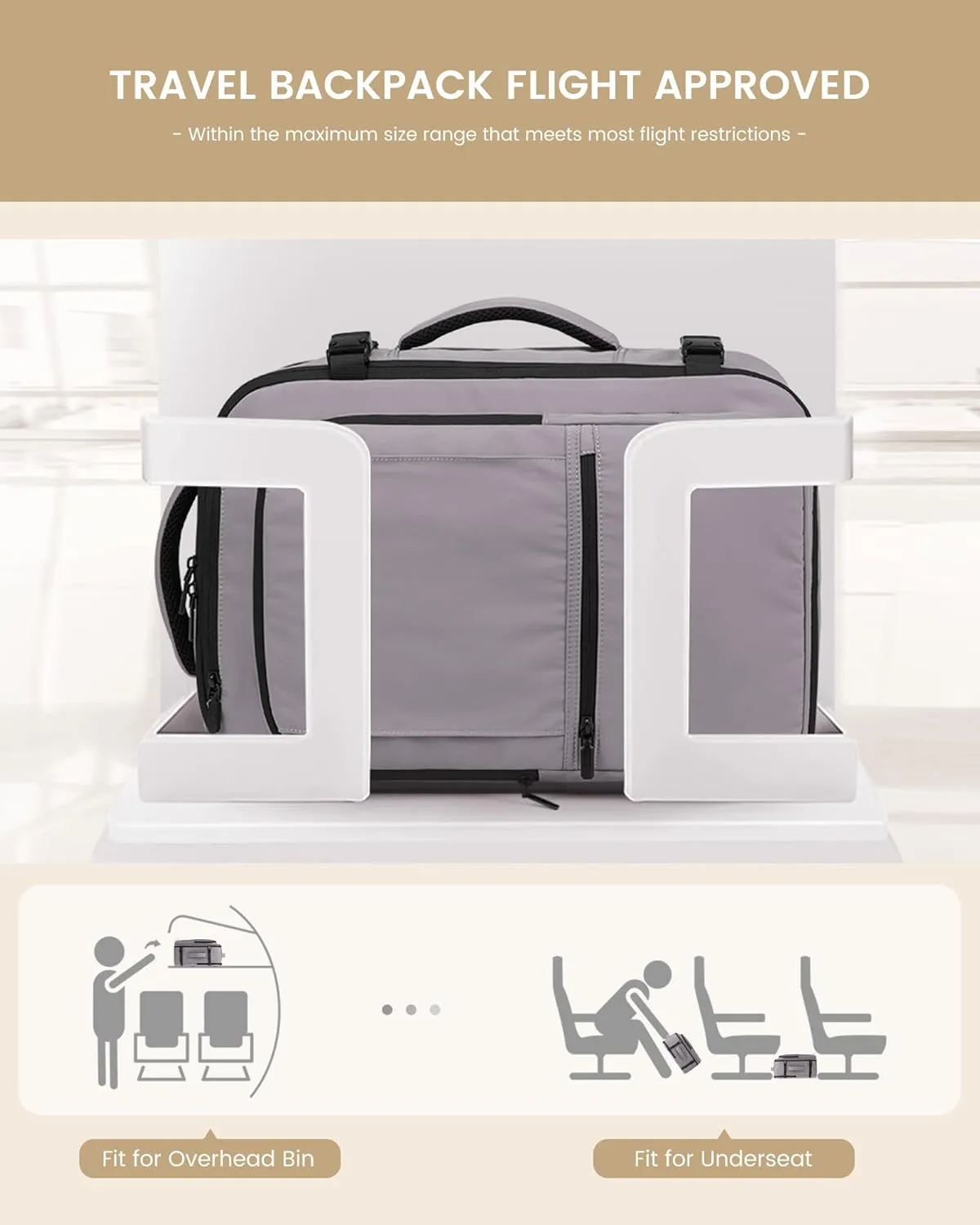 LOVEVOOK Travel Backpack for Women & Men, 40L Large Carry On Backpack Airline Approved, TSA Personal Item Weekender Bag, Water Resistant Laptop Backpack with 3 Packing Cubes for Travel Essentials
