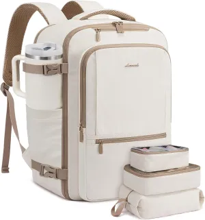 LOVEVOOK Travel Backpack for Women & Men, 50L Large Carry On Backpack Airline Approved, TSA Personal Item Weekender Bag, Water Resistant Laptop Backpack with 3 Packing Cubes for Travel Essentials
