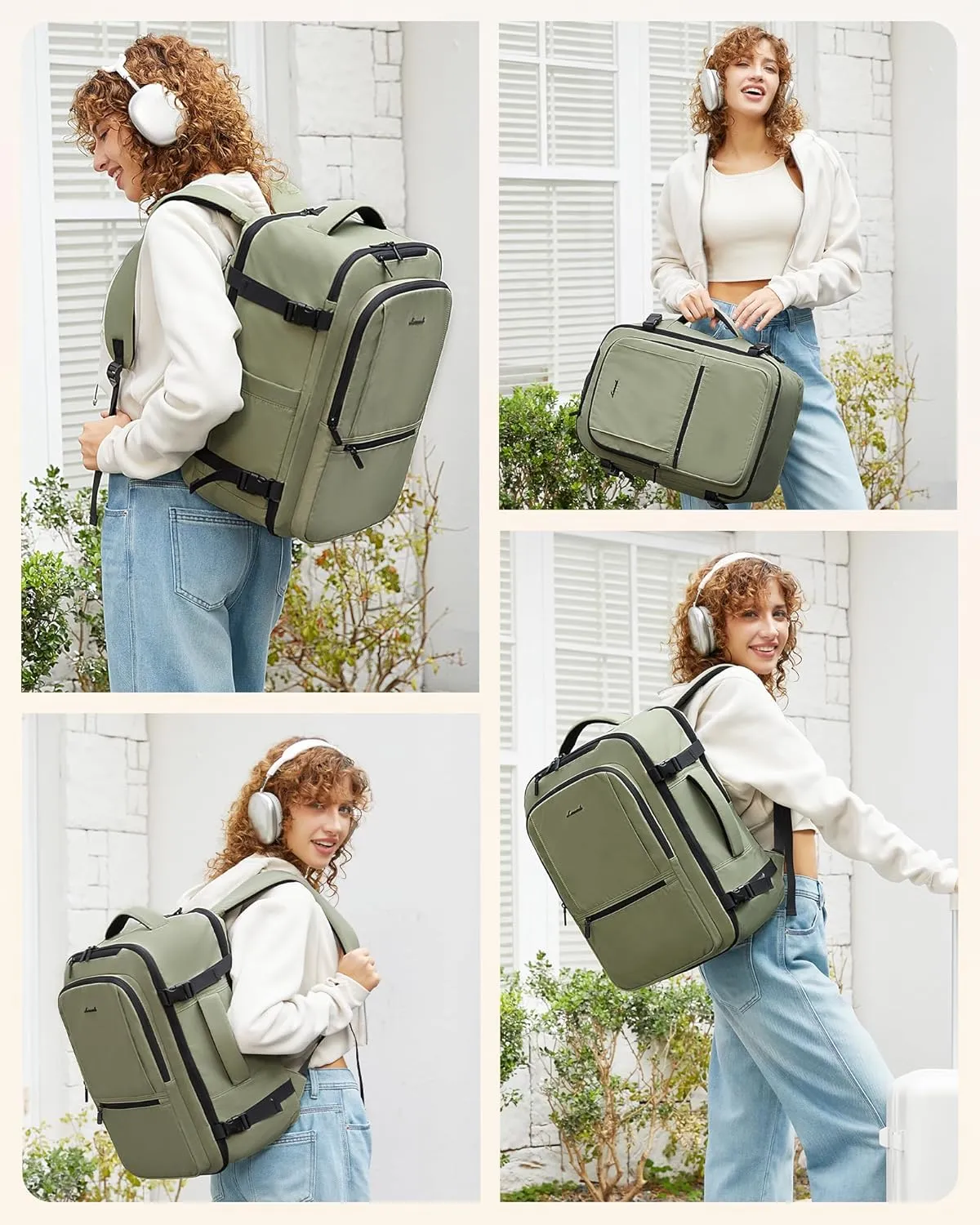LOVEVOOK Travel Backpack for Women & Men, 50L Large Carry On Backpack Airline Approved, TSA Personal Item Weekender Bag, Water Resistant Laptop Backpack with 3 Packing Cubes for Travel Essentials