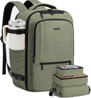 LOVEVOOK Travel Backpack for Women & Men, 50L Large Carry On Backpack Airline Approved, TSA Personal Item Weekender Bag, Water Resistant Laptop Backpack with 3 Packing Cubes for Travel Essentials