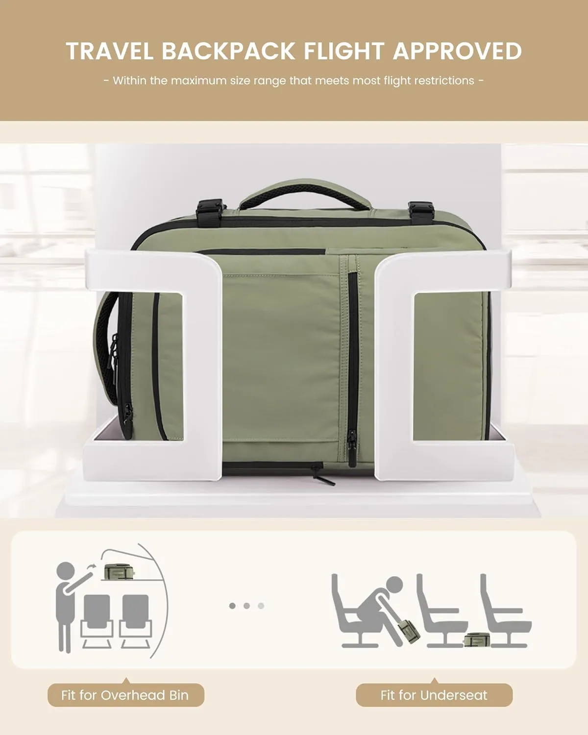LOVEVOOK Travel Backpack for Women & Men, 50L Large Carry On Backpack Airline Approved, TSA Personal Item Weekender Bag, Water Resistant Laptop Backpack with 3 Packing Cubes for Travel Essentials