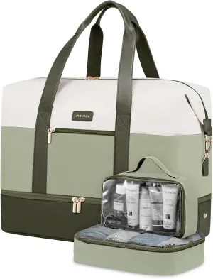 LOVEVOOK Weekender Bag, Large Travel Duffel Bag for Women with 2 Packing Cubes, Carry on Overnight Bag with Shoe Compartment, Mom Hospital Bags for Labor and Delivery