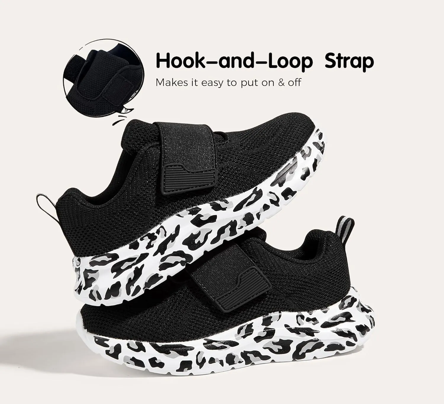 LUCKY STEP Boys Girls Tennis Shoes Kids Unisex Walking Running School Athletic Hook and Loops Strap Breathable for Toddler/Little Kid/Big Kid