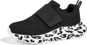 LUCKY STEP Boys Girls Tennis Shoes Kids Unisex Walking Running School Athletic Hook and Loops Strap Breathable for Toddler/Little Kid/Big Kid