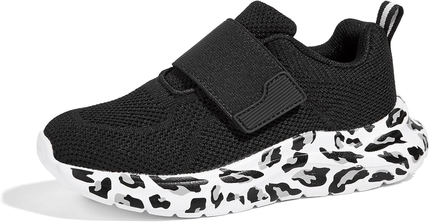 LUCKY STEP Boys Girls Tennis Shoes Kids Unisex Walking Running School Athletic Hook and Loops Strap Breathable for Toddler/Little Kid/Big Kid