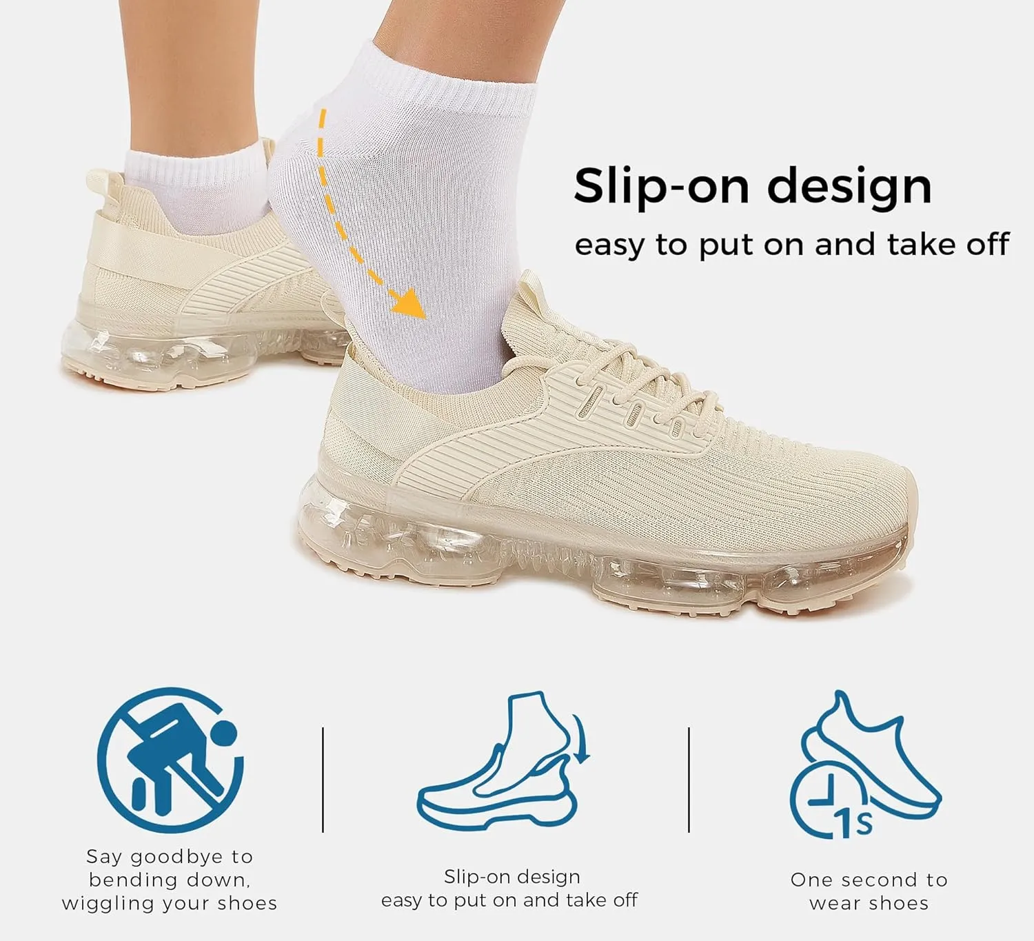 LUCKY STEP Women Air Cushion Fashion Sneakers Breathable Casual Comfortable Lightweight Walking Shoes