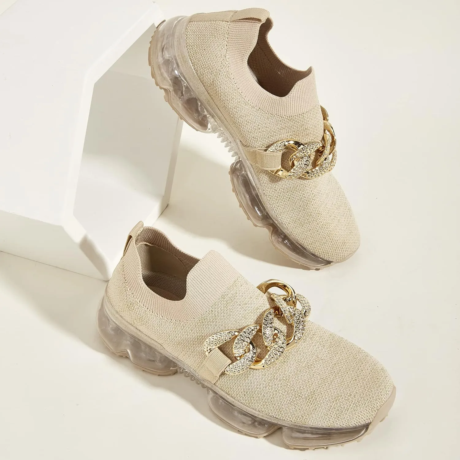 LUCKY STEP Women Air Cushion Fashion Sneakers Breathable Casual Comfortable Lightweight Walking Shoes