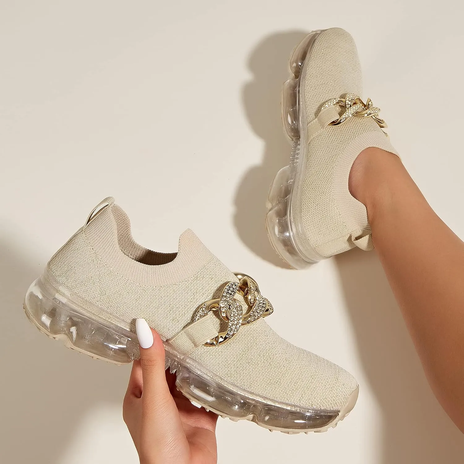 LUCKY STEP Women Air Cushion Fashion Sneakers Breathable Casual Comfortable Lightweight Walking Shoes