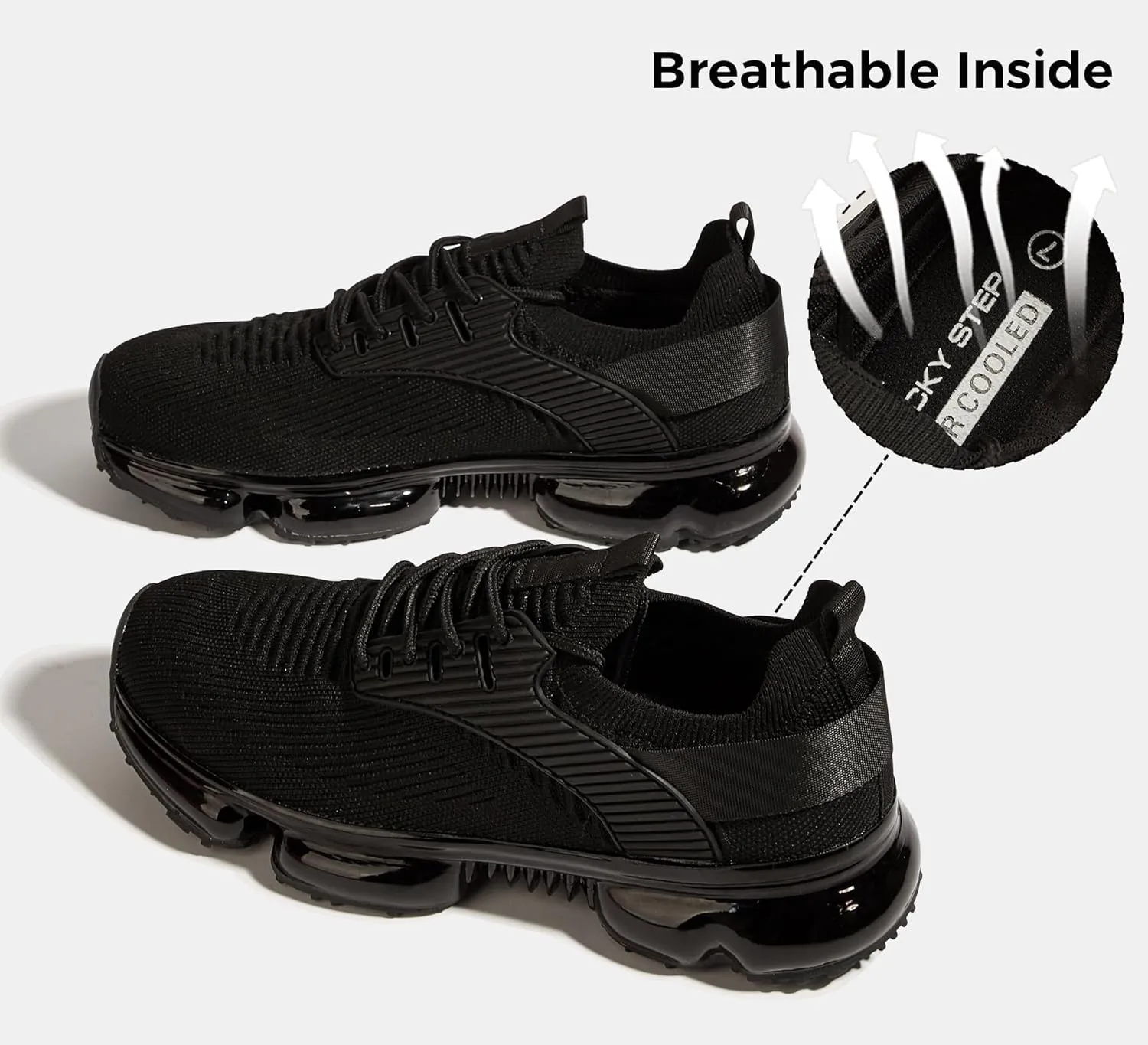 LUCKY STEP Women Air Cushion Fashion Sneakers Breathable Casual Comfortable Lightweight Walking Shoes