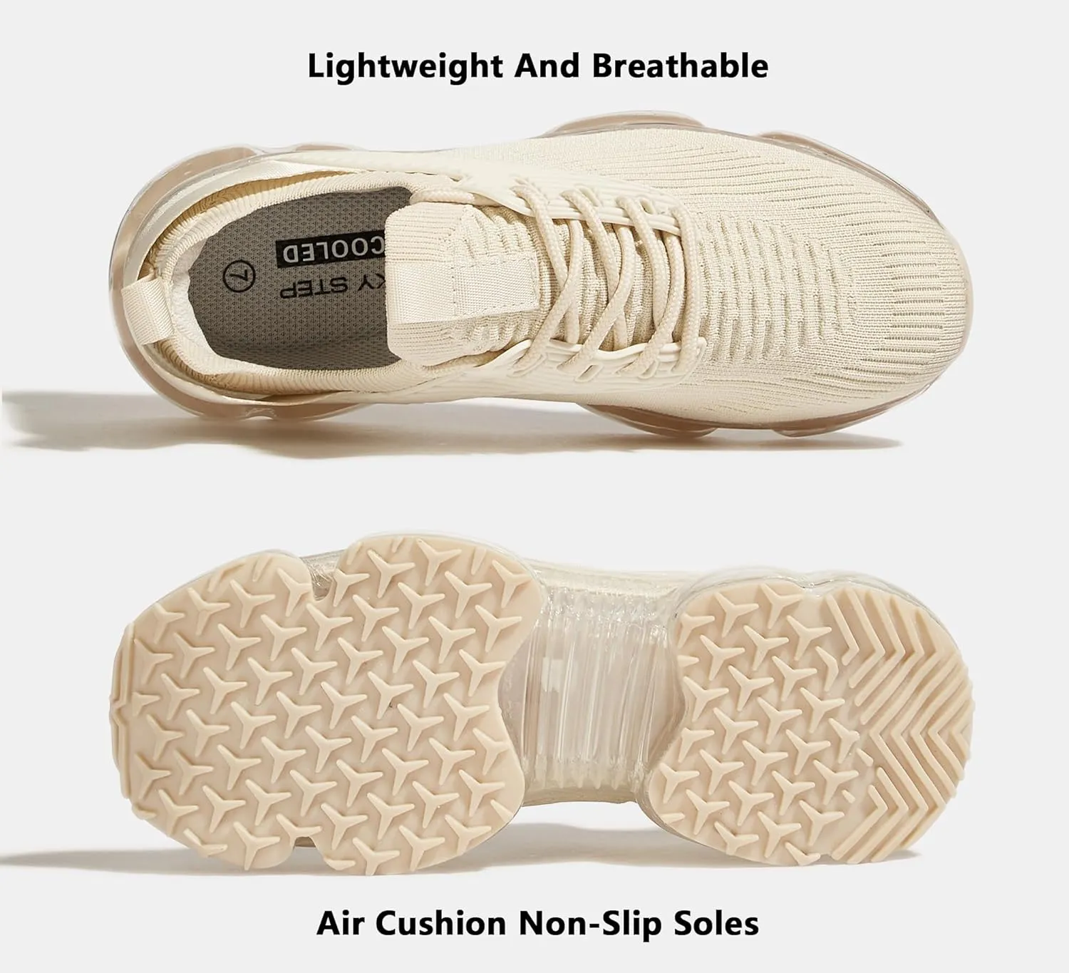 LUCKY STEP Women Air Cushion Fashion Sneakers Breathable Casual Comfortable Lightweight Walking Shoes