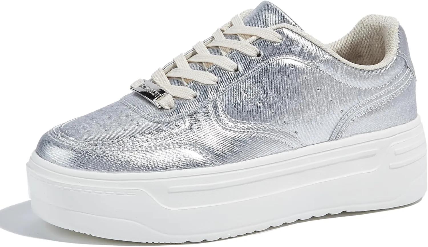 LUCKY STEP Women Platform Fashion Sneakers Chunky Faux Leather Thick Sole Comfortable Lightweight Casual Tennis Walking Shoes