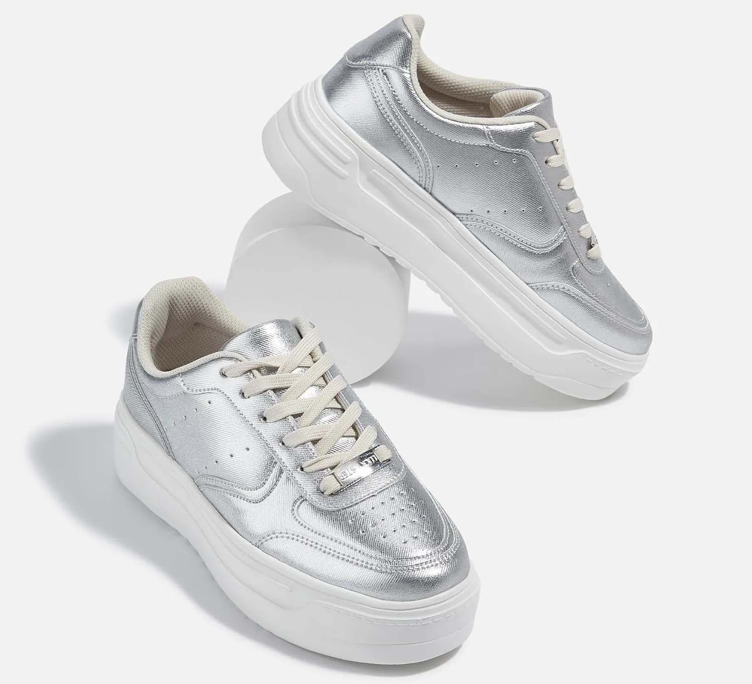 LUCKY STEP Women Platform Fashion Sneakers Chunky Faux Leather Thick Sole Comfortable Lightweight Casual Tennis Walking Shoes