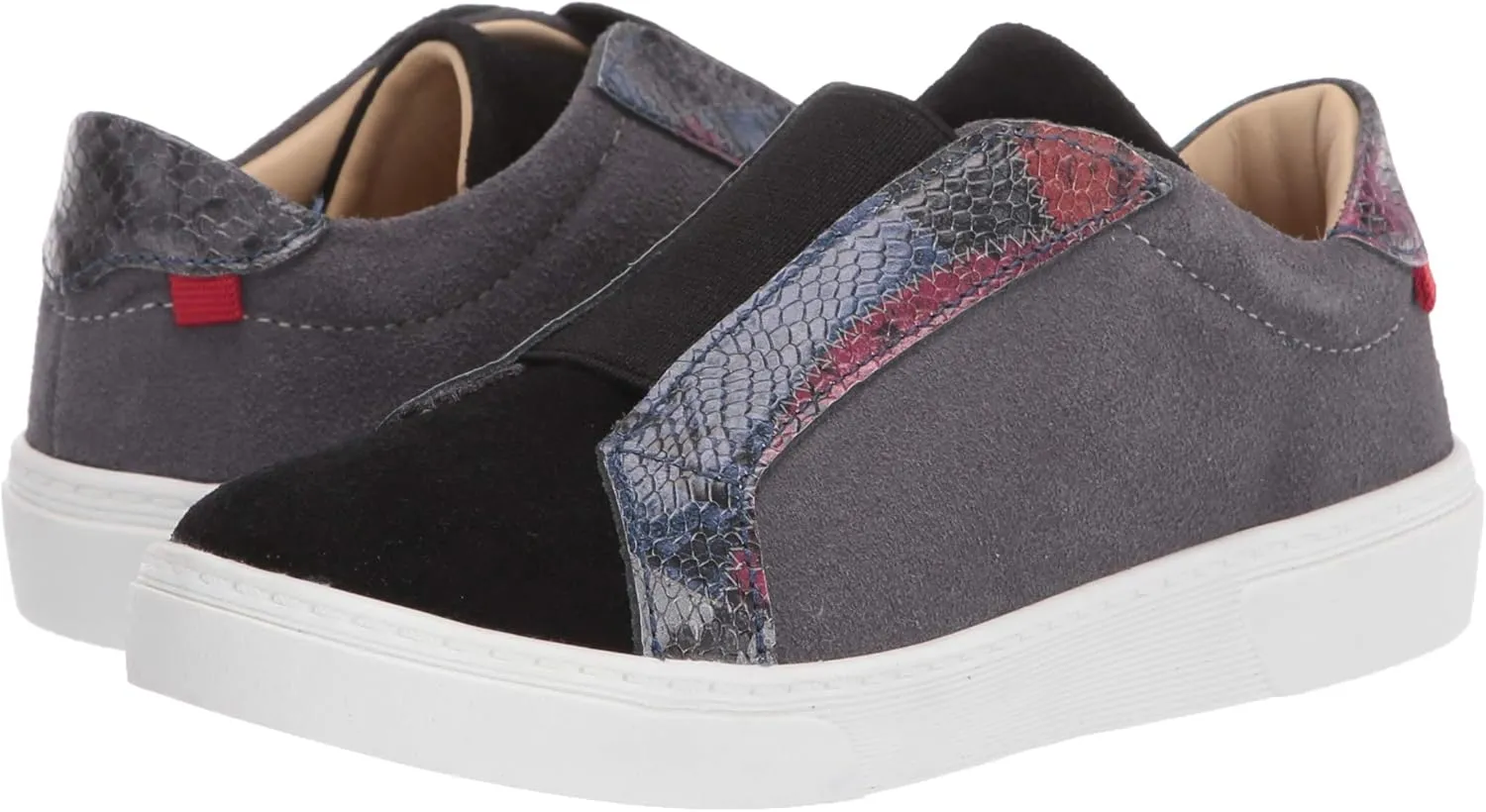 MARC JOSEPH NEW YORK Unisex-Child Kids Boys/Girls Leather Made in Brazil Slip on Elastic Detail Sneaker