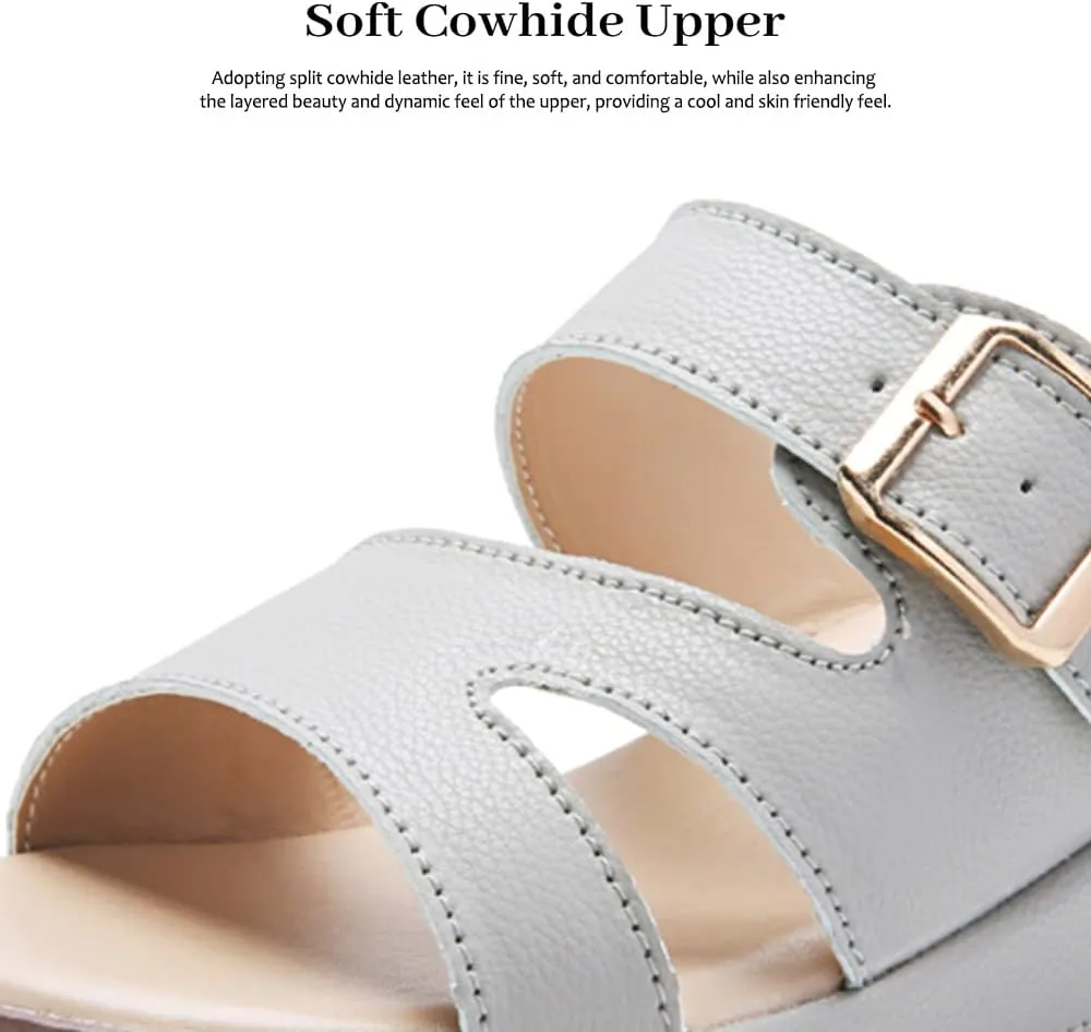 Maylrvjv Women's Sandals Summer Beach Platform Wedge Sandals Simple Comfortable Daily Commuting Work Slides Sandal