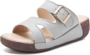 Maylrvjv Women's Sandals Summer Beach Platform Wedge Sandals Simple Comfortable Daily Commuting Work Slides Sandal