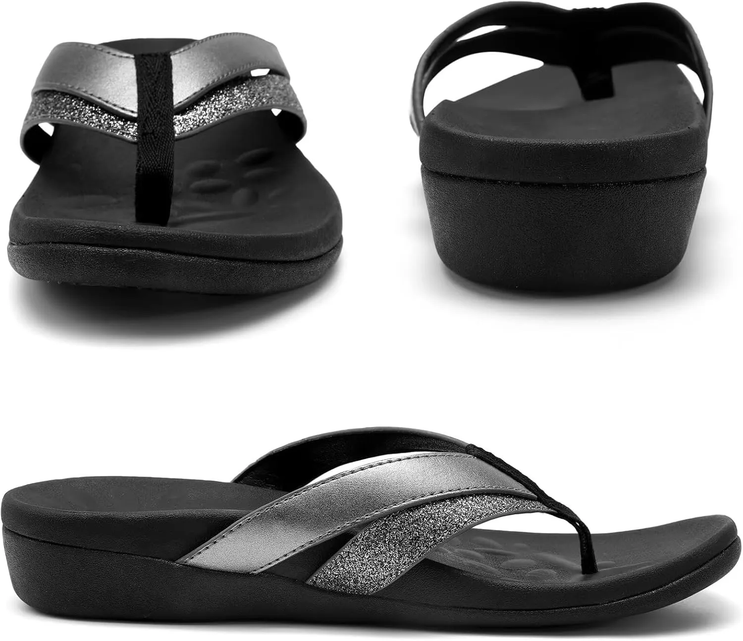 MEGNYA Comfortable Flip Flops for Womens, Arch Support Walking Sandals Outdoor, Casual Waterproof Orthotic Sandals for Summer Beach