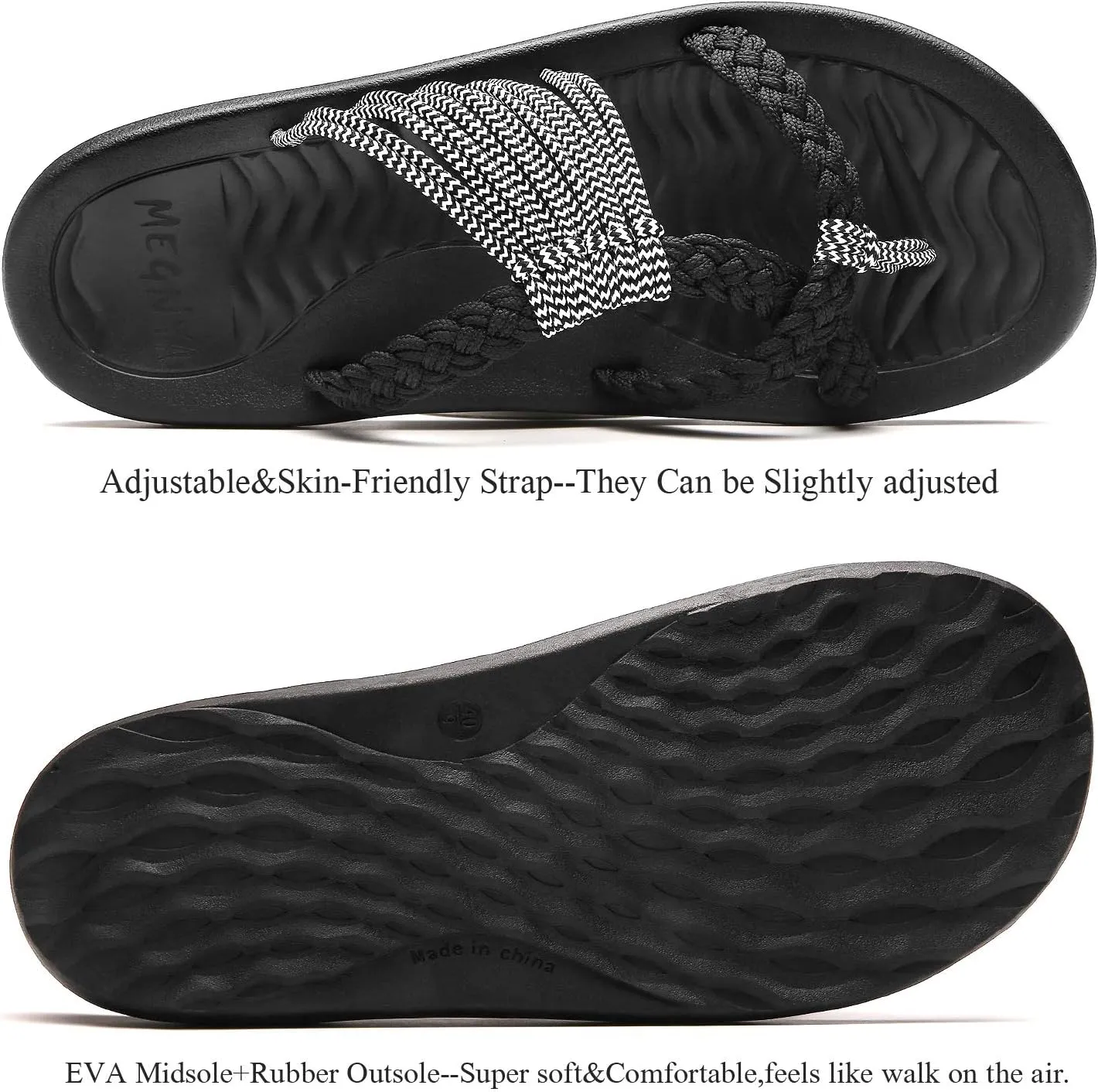 MEGNYA Women's flip Flops Sandals Arch Support, Comfortable Walking Sandals, Water Sandals Perfect for The Beach/Long Walks/Poolside