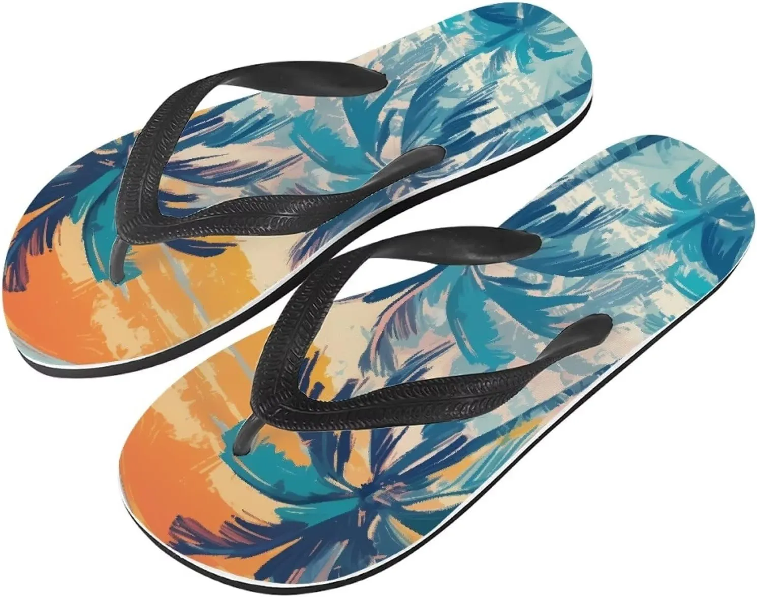 Men American Flag Flip Flop Sandal, Daisy Classic Thongs Sandals for Beach Men's Comfortable Flip Flops Sandals