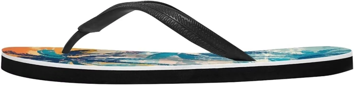 Men American Flag Flip Flop Sandal, Daisy Classic Thongs Sandals for Beach Men's Comfortable Flip Flops Sandals