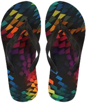 Men Hawaii Flip Flop Sandal Geometry Lightweight Thong Sandals Xmas Santa Claus Unisex Bathroom Orthotic Flip Flops