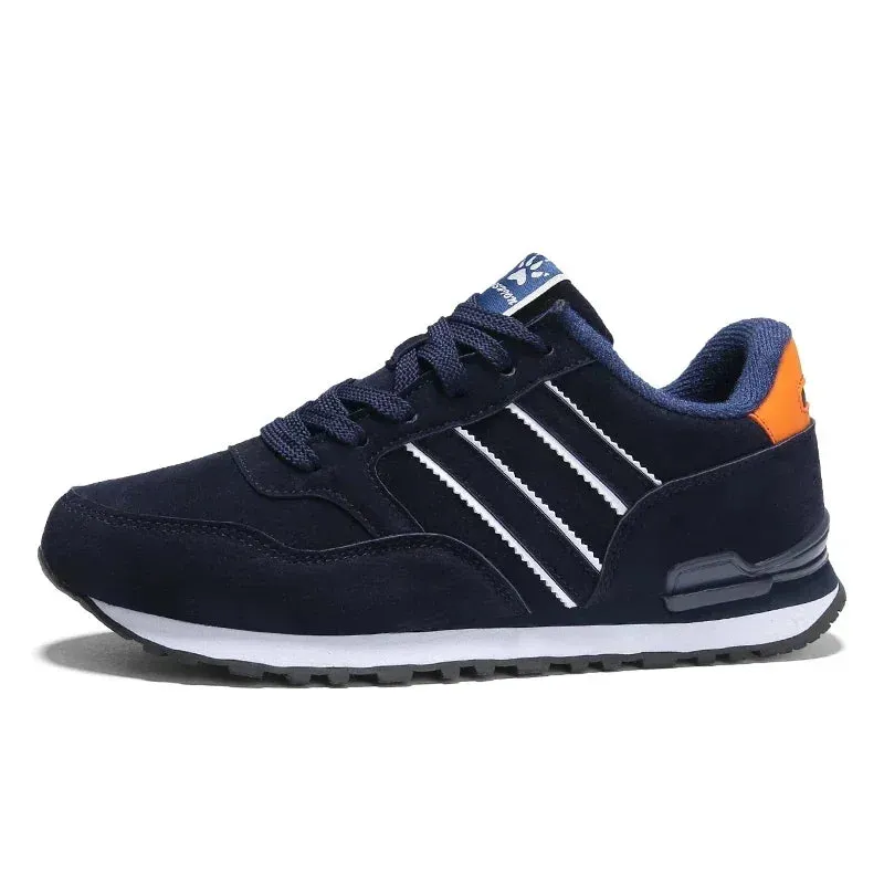 Men Walking Shoes Lightweight Suede Leather Outdoor Casual Sneakers