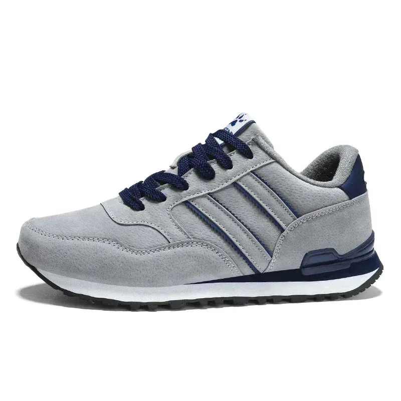 Men Walking Shoes Lightweight Suede Leather Outdoor Casual Sneakers