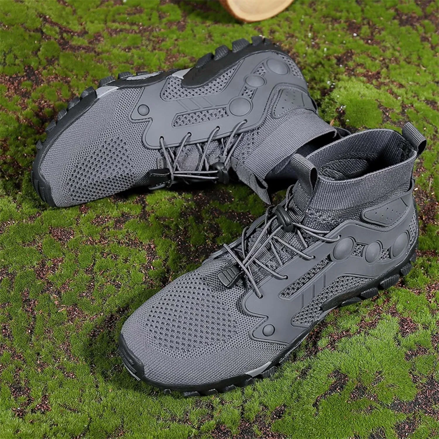 Men's Anti-Slip Climbing Shoes Breathable Lightweight Sports Barefoot Hiking Shoes Quick-Drying Mesh Sports Water Shoes Outdoor Camping Adventure Travel Backpacking Shoes-5-14 US Size