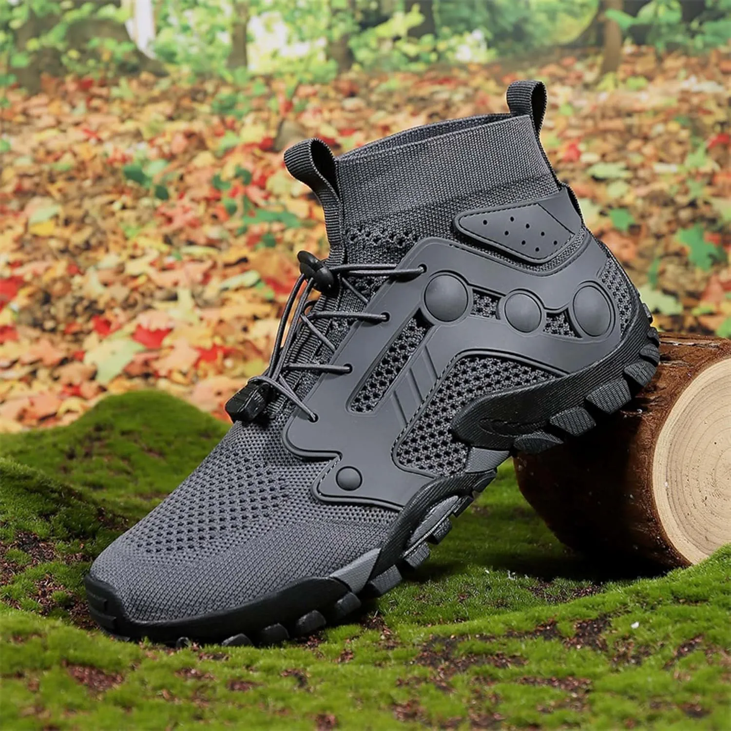 Men's Anti-Slip Climbing Shoes Breathable Lightweight Sports Barefoot Hiking Shoes Quick-Drying Mesh Sports Water Shoes Outdoor Camping Adventure Travel Backpacking Shoes-5-14 US Size
