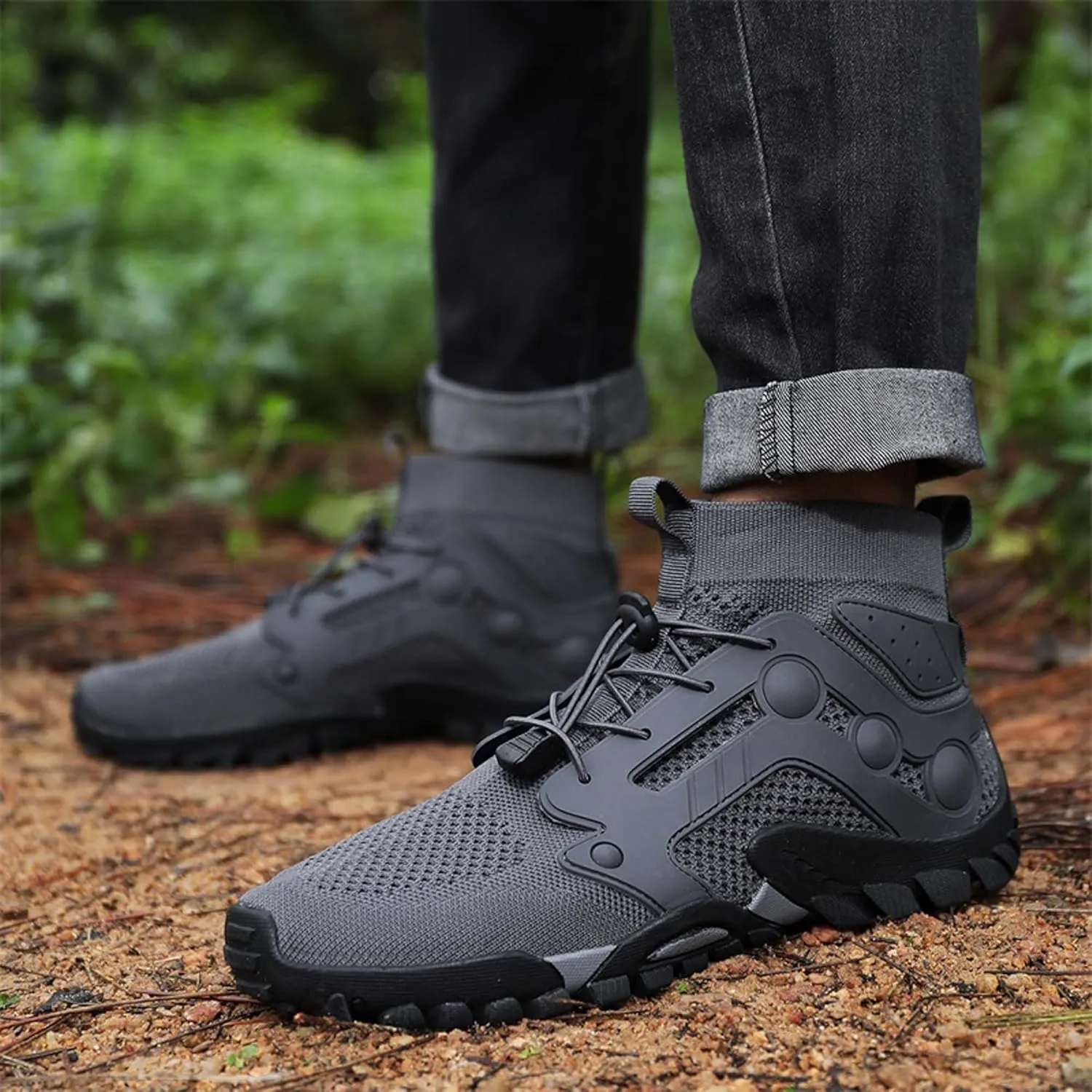 Men's Anti-Slip Climbing Shoes Breathable Lightweight Sports Barefoot Hiking Shoes Quick-Drying Mesh Sports Water Shoes Outdoor Camping Adventure Travel Backpacking Shoes-5-14 US Size