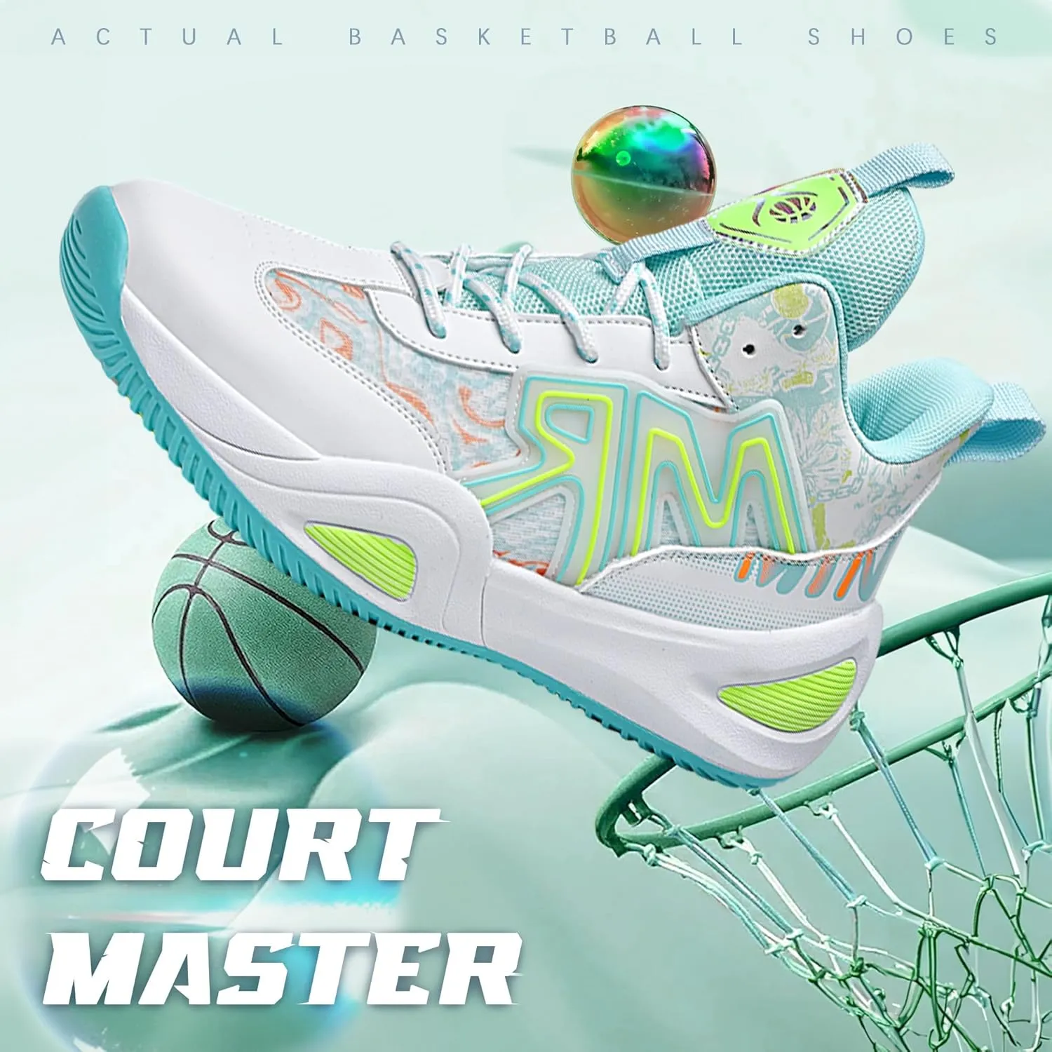 Men's Basketball Shoes Fashionable Breathable Anti Slip Sports Shoes Outdoor Running Fitness Training Shoes