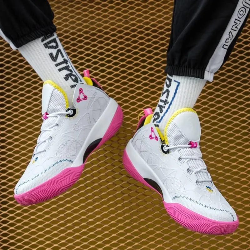 Mens Basketball Shoes Lightweight Breathable Non Slip Outdoor High Top Sneakers Cushioning Workout Boots for Fitness Streetball Shoe Sports Shoe for Running Walking
